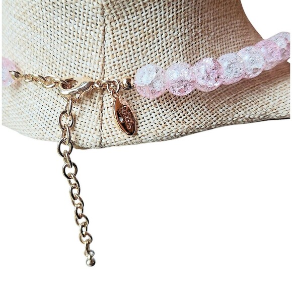 Joan Rivers Signed Crackle Acrylic Single Strand Necklace 19 Inches - Picture 3 of 7